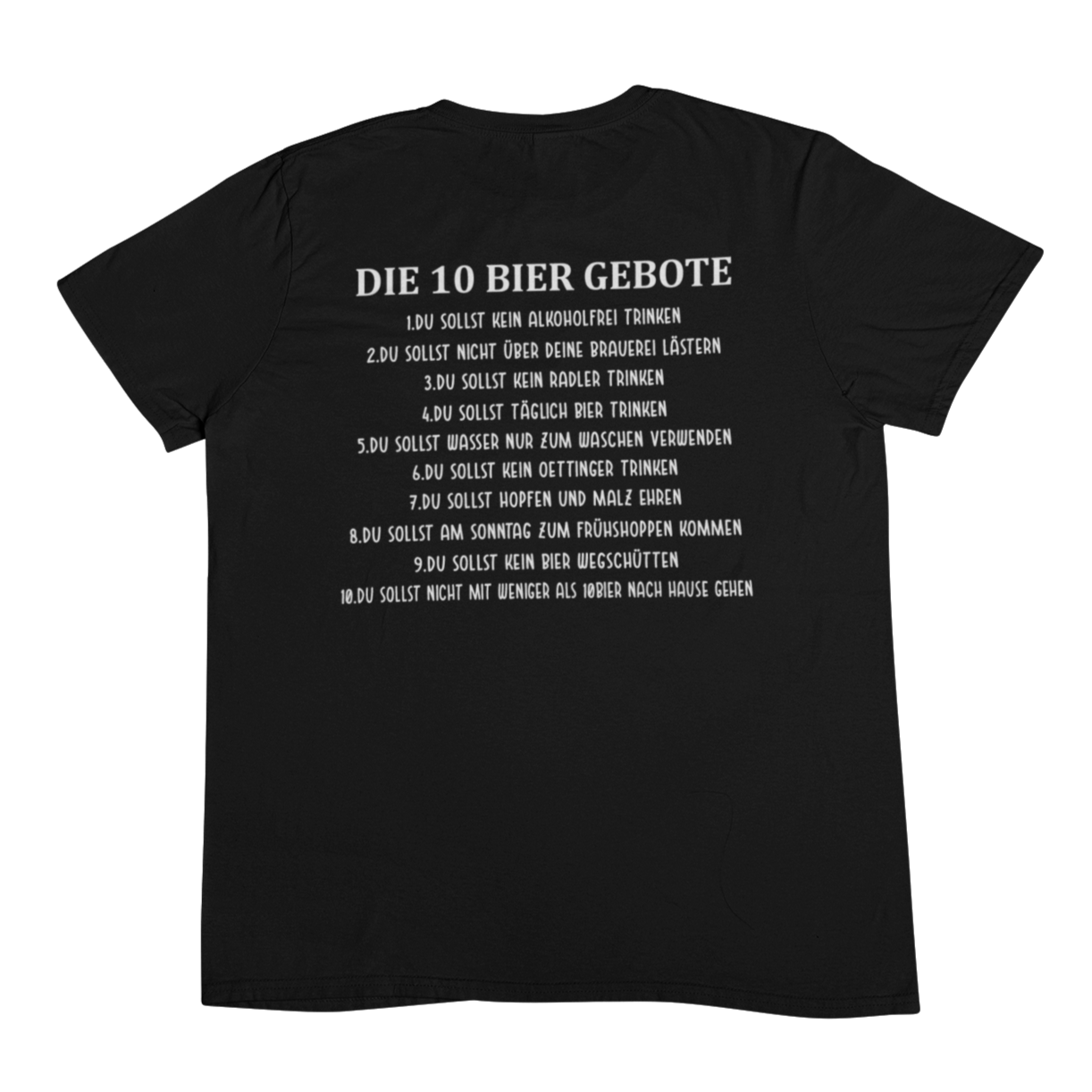 10 Bier Gebote (Backprint) - Unisex Shirt